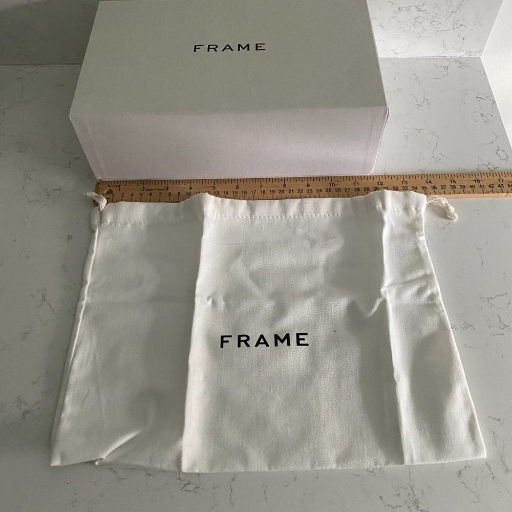 Frame White Rectangular Designer Shoe Box and Shoe Bag - Picture 5 of 9